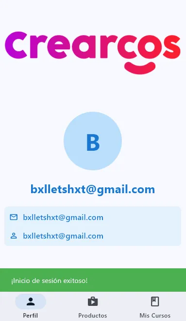 Crearcos Mobile App - Screenshot 2